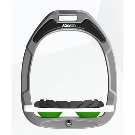 Ingelande stijgbeugels Grip Aluminium/Wit/Groen Flex-On Green Composite