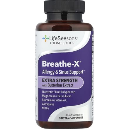 LifeSeasons, Therapeutisch, Breathe-X® met hoefbladextract, Extra Sterk, 120 Vegetarische Capsules