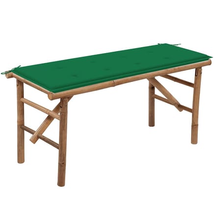 vidaXL - Tuinbank - inklapbaar - met - kussen - 118 - cm - bamboe