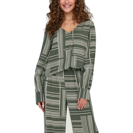 Jacqueline De Yong Groene Viscose Bloes