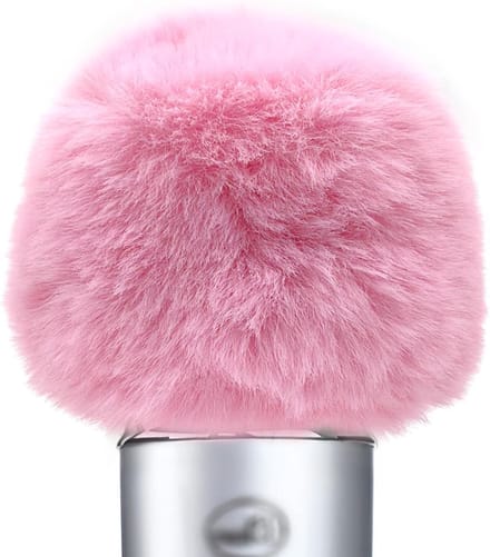 Microfoon windscherm van nepbont, anti-foam cover voor optimale geluidskwaliteit, geschikt voor Blue Yeti (roze)