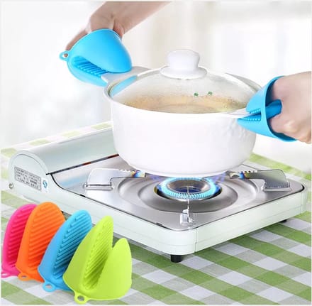 Ovenwanten Siliconen - Pothouder Mini - Hete Objecten Hanteren - Antislip Grip - 2 stuks - Lichtblauw