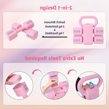 Dailygoods- Kettlebell Set 2-in-1 - Verstelbare Halters - Gewicht 1