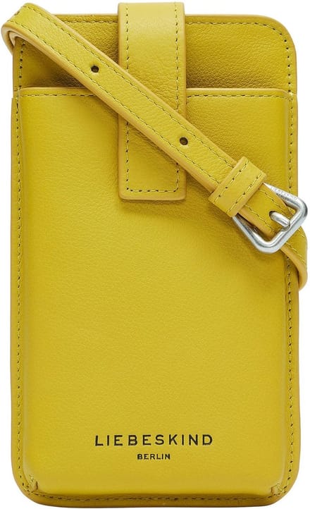 LIEBESKIND BERLIN Leren Telefoontasje Schoudertas Harris Mobile Pouch Hightech Donkergeel