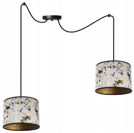 Light-Home WERONA – Hanglamp – 2-lichts – Zwart/Grijs-Goud – Metalen Constructie – Verstelbare Hoogte
