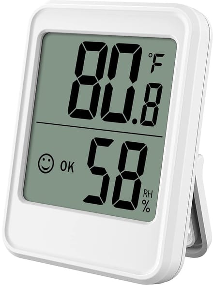 Binnen Hygrometer Thermometer - Temperatuur Vochtigheid - Woonklimaat Monitoren - Groot Display Smiley - 9.5 x 6.5 x 3.2 cm