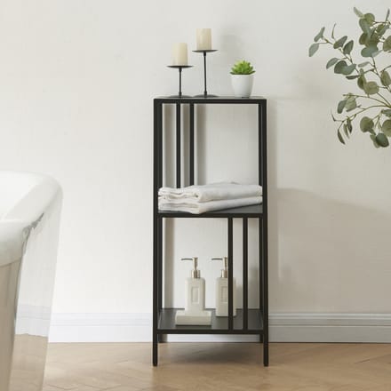 Open kast Kumlinge met planken staal 80x35x35 cm zwart