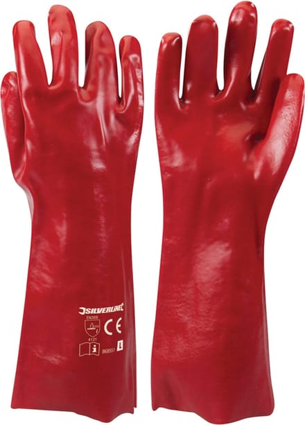Silverline 868551 PVC Werkhandschoenen - Rood - L - 1 paar