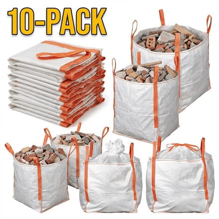 10x | Big Bag 90x90x90cm | 1000KG | Met vulschort | Bouwpuin