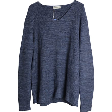Etro V-hals gebreide trui van blauw katoenlinnen