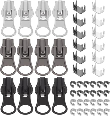 Ritssluiting Reparatie Set - Universele Onderdelen - Kleding Repareren - 48 Delige Kit - Compact Formaat
