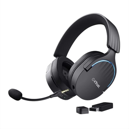 Trust GXT491 FAYZO Over Ear headset Bluetooth Virtual Surround Zwart Surround sound, Microfoon uitschakelbaar (mute), Volumeregeling Gamen