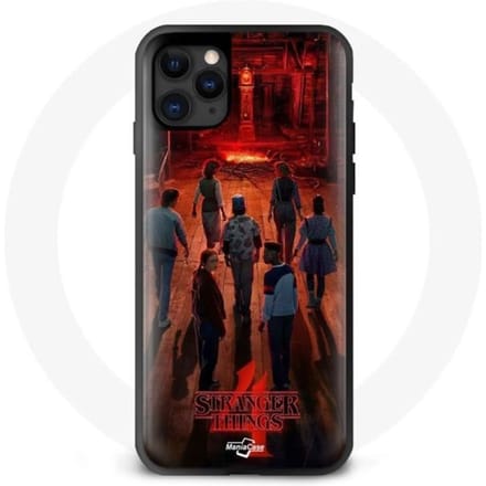 Hoesje voor iPhone 12 Mini - Stranger Things - Crew Poster - Bescherming - Plastic - Zwart