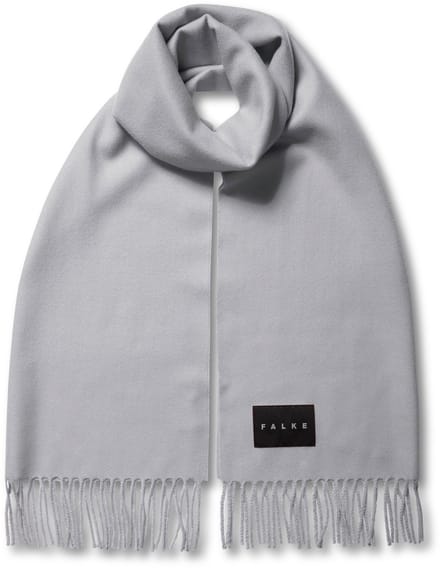 FALKE Basic Stola With Fringes sneldrogend warm wol wintersjaal unisex grijs - maat ONESIZE