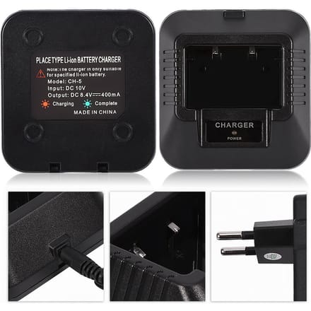 Bureaulader Stroomadapter voor Baofeng UV-5R 5RA 5RE Portofoon EU Plug