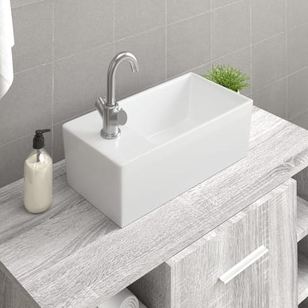 vidaXL - Wasbak - 48x25x15 - cm - keramiek - wit