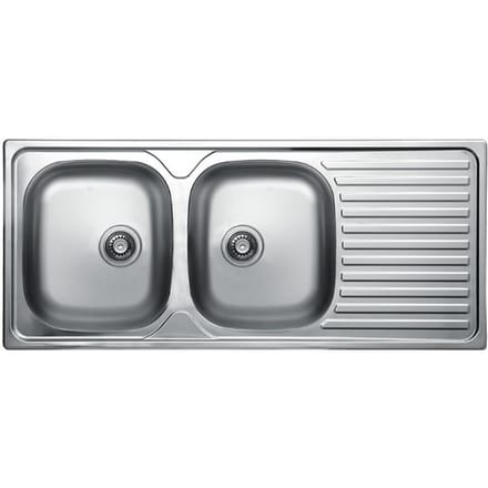 Dubbele Metalen Spoelbak met Afdruiprek