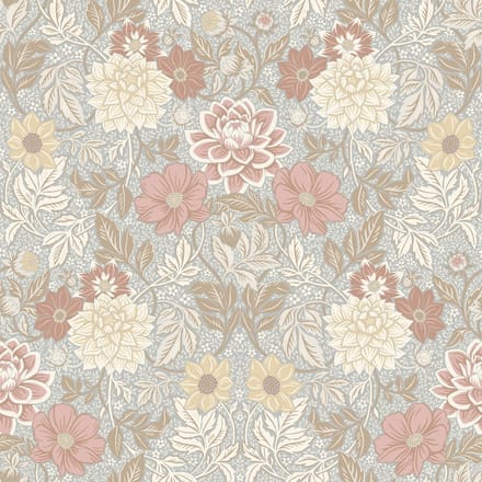 Boråstapeter Vliesbehang 7692 - Falsterbo III - Botanisch Blauw - 53cm x 10.05m