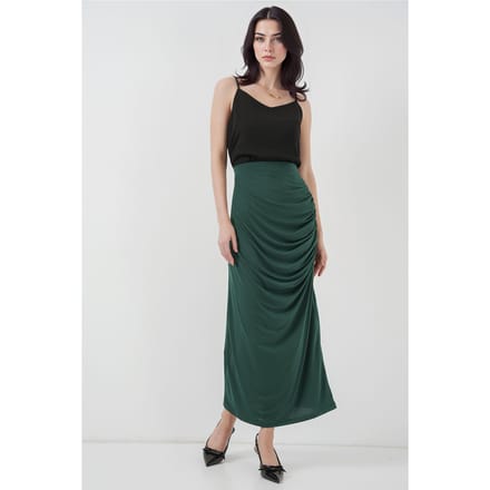 Aangesloten Midi Jersey Rok met Voering