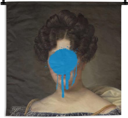 Wandkleed - Vrouw - Kunst - Verf - 120x120 cm - Wandtapijt