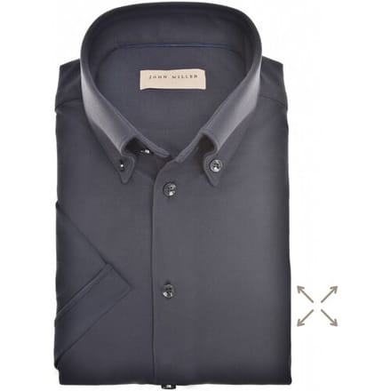 John Miller Overhemd Slim-Fit Hyperstretch Short Sleeve Donker Blauw / male
