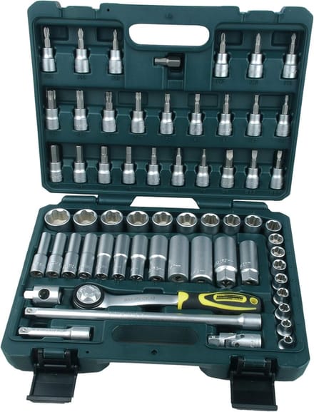 Steeksleutelset 3/8 inch 61-delig - Complete Dopsleutelset met Super Lock Systeem