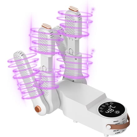 Laarsdroger met Dubbel V-rek Telescopische Schoendroger Touchscreen Deodorizer Intelligente Temperatuur EU Plug wit