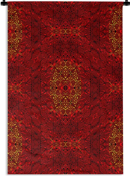Wandkleed - Wanddoek - Patroon - Abstract - Rood - 60x90 cm - Wandtapijt