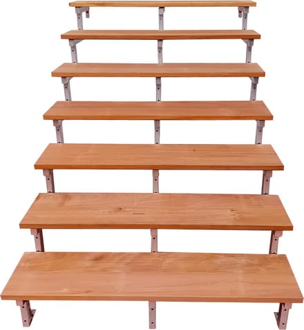 BALI Stalen buitentrap H122cm - 7 treden hardhout breedte 140cm