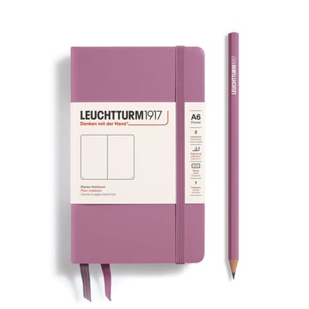 Leuchtturm notitieboek dusty rose blanco pocket hardcover a6 90x150mm