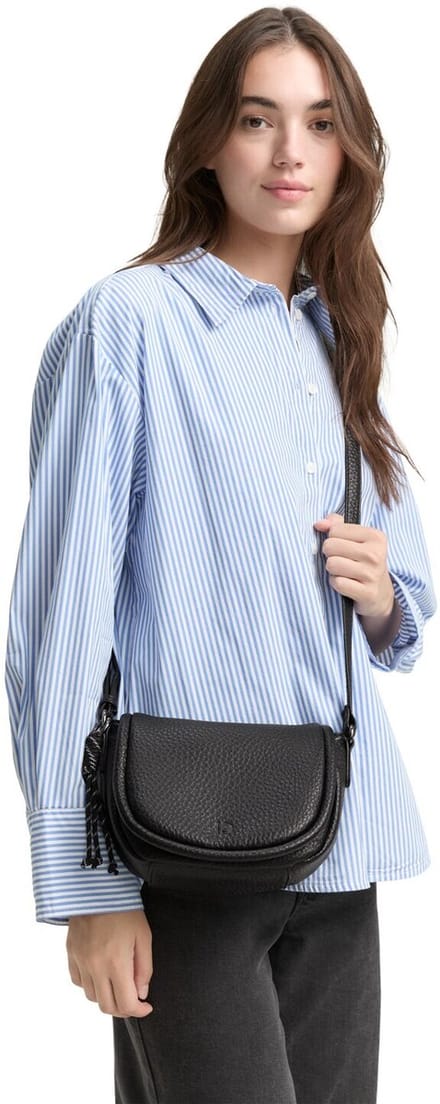 TOM TAILOR schoudertas Finna Flap Bag No Zip Black zwart