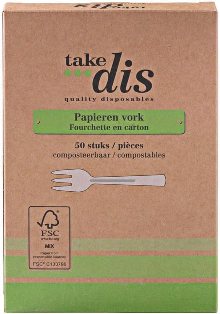 Vorken Papier Wit Wegwerp Vorken Merk Take Dis Doos 50 Stuks
