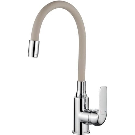 Keukenmengkraan Kuchinox Elza, staand, flexibele uitloop, beige/chroom