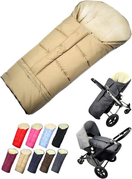 Voetenzak Kinderwagen - Buggy Slee - Warm Blijven - Aanpasbare Lengte - 90-110 cm - Beige