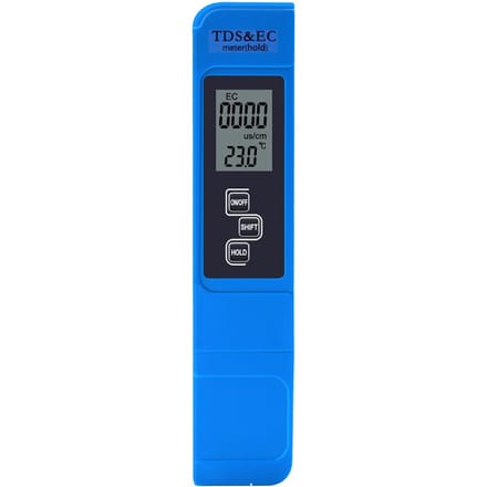 Waterkwaliteitstester 3 in 1 EC Totale opgeloste vaste stoffen Temperatuur Waterkwaliteitsmeter blauw