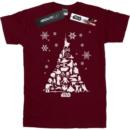 Star Wars Heren Kerstboom T-Shirt (Bourgondië)