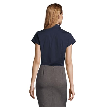 SOLS Dames/Dames Excess Stretch Blouse met Korte Mouwen (Donkerblauw)