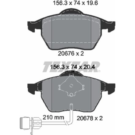 Remblokset TEXTAR 2067602, voor