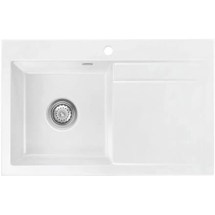 Systemceram Keradomo Stema 80 built-in sink left with manual override, incl. tap hole 505501-12