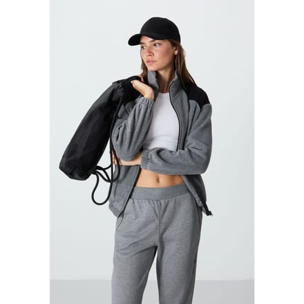 Overgedimensioneerde Kleurblok Halve Rits Sweatshirt