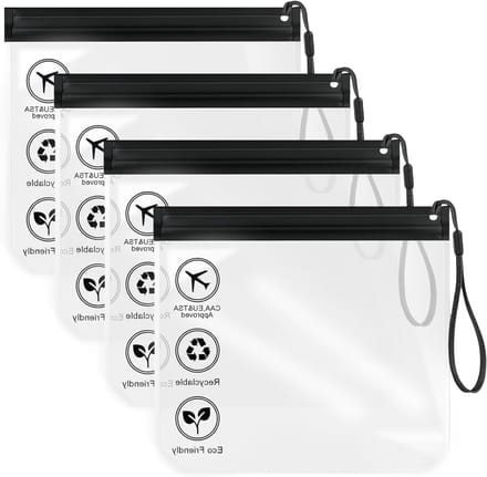 Solidchoice - TSA-Goedgekeurde Vloeistofzak, 1 Liter, Transparant, Set van 4