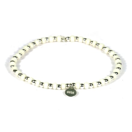 Heaven Eleven KIDS - meisjes - armband - zilver - 925 - creme - 2mm