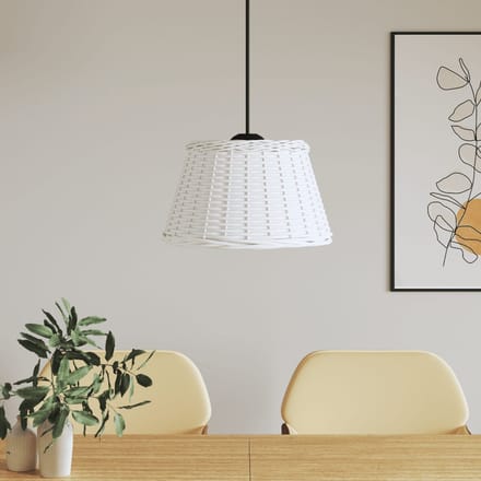 vidaXL - Plafondlampenkap - Ø50x30 - cm - wicker - wit