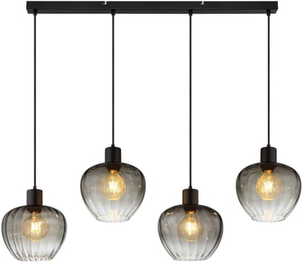 Globo - hanglamp - TOY - zwart - glas - grote eettafellamp - E27 - 30140408