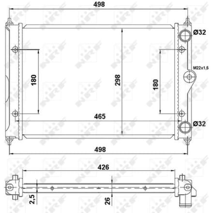 Radiator, motorkoeling NRF 519505
