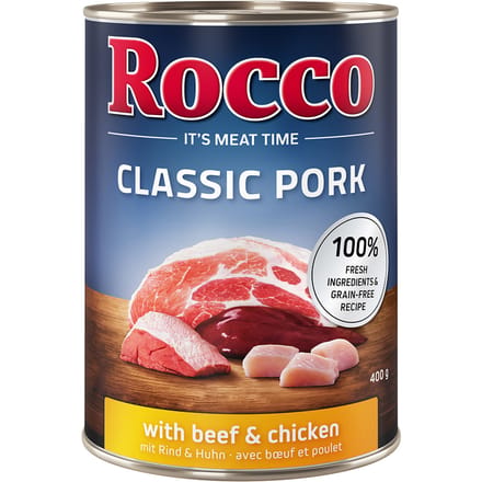 Voordeelpakket: Rocco Classic Pork 12 x 400g Hondenvoer Rund & Kip