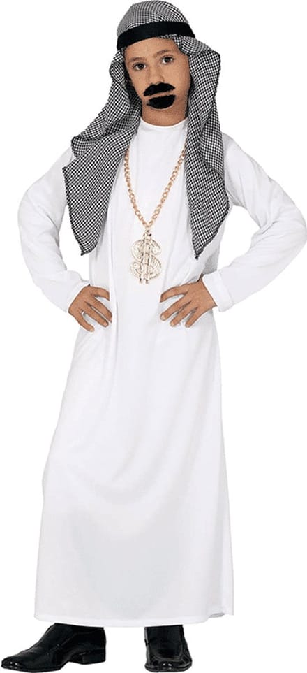 Fiestas Guirca Sheik/Arabier verkleed set - 2-delig - carnaval 1001 nacht thema accessoires - kinderen 110/116