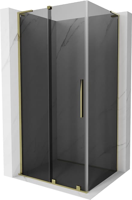 Mexen Velar L schuifbare douchecabine 90 x 110 , grafiet, goud - 871-090-110-43-50