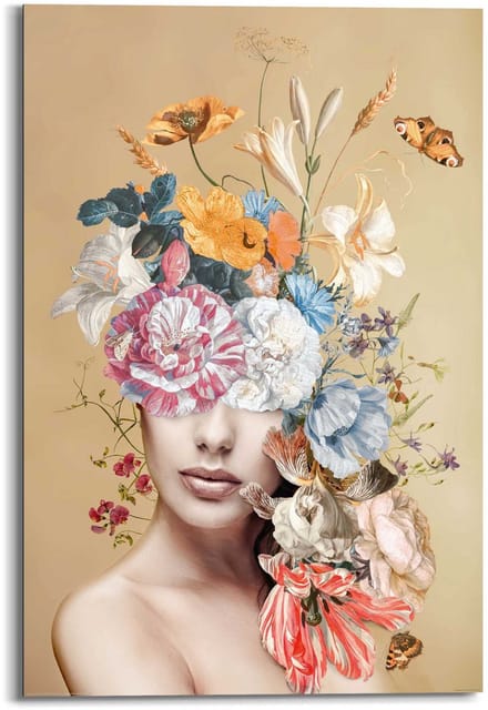 Schilderij Bloemrijk - 90 x 60 - Hout - REINDERS