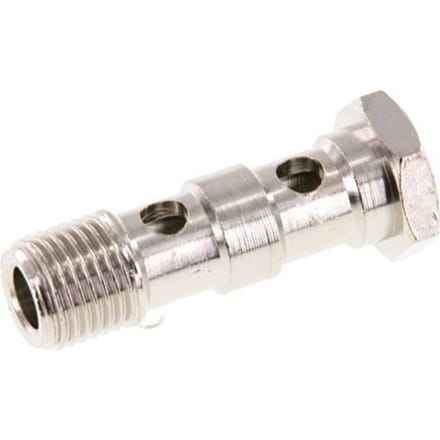 Banjobout 2-weg Vernikkeld Messing G1/4'' Buitendraad 41mm [2 Stuks]